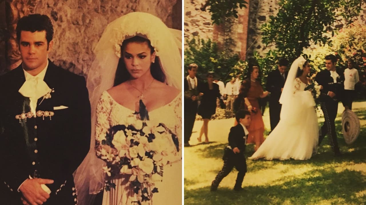 Eduardo Capetillo y Biby Gaytán en su boda hace 30 años.