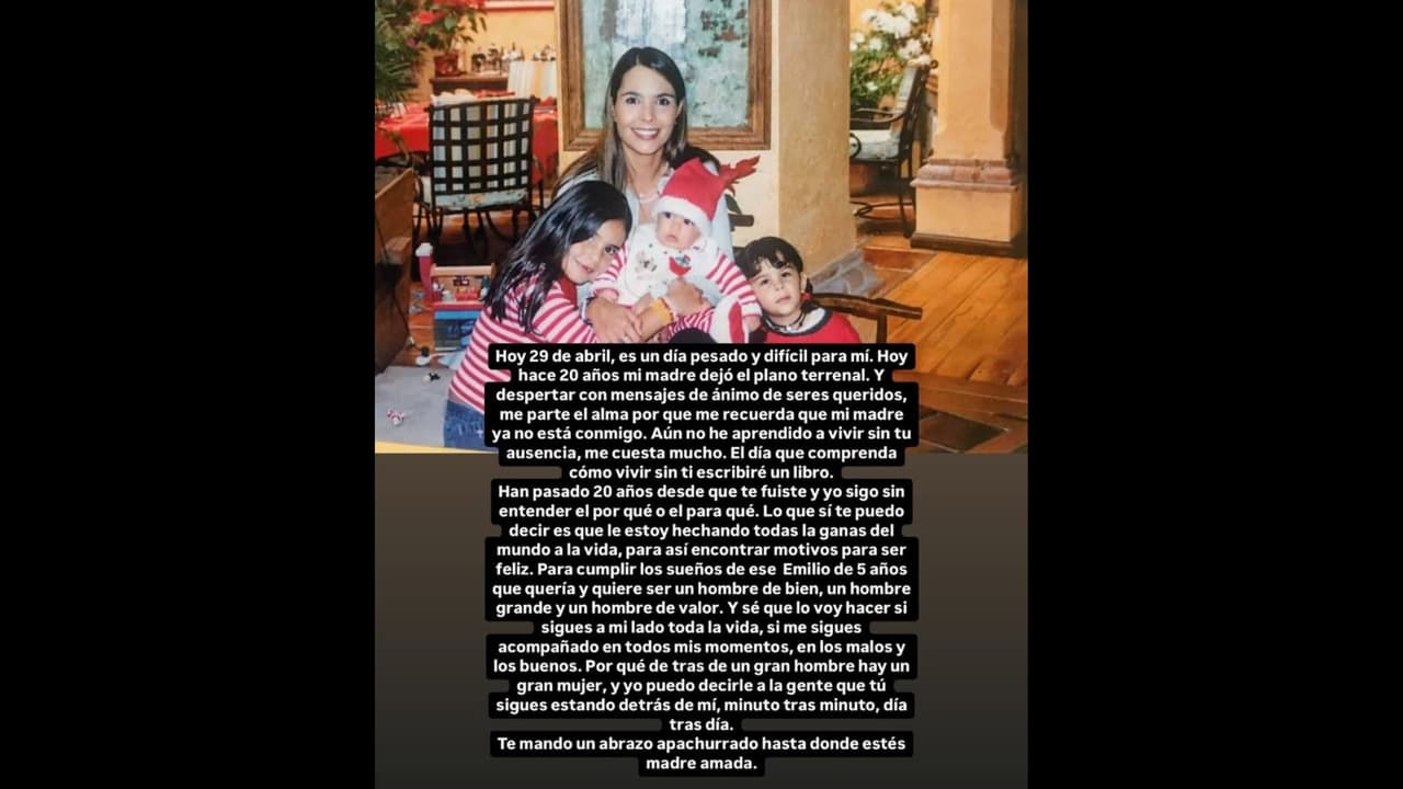 Hijo de Mariana Levy le dedica emotivo mensaje en Instagram