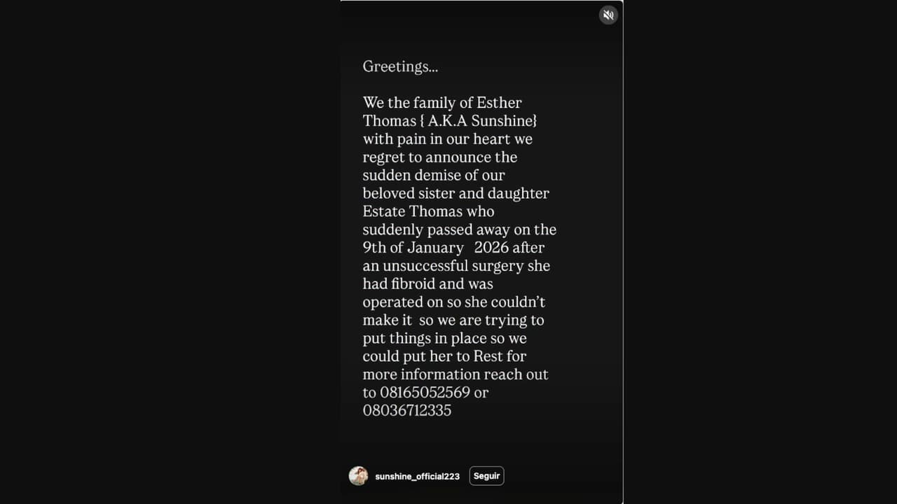 Familia de Esther ‘Sunshine’ Thomas confirma su fallecimiento tras cirugía por fibromas