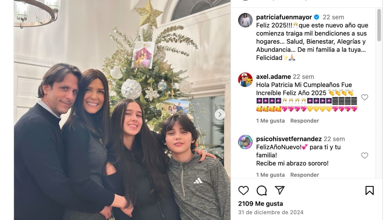 Patricia Fuenmayor y su familia.