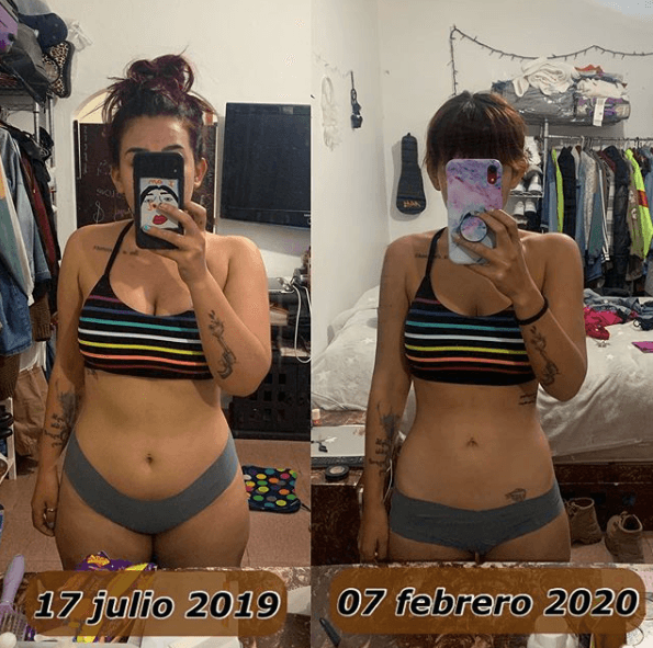 Para mostrar su transformación física, Marcos subió una fotografía a su cuenta de Instagram el 8 de febrero de 2020. "La neta, que orgullo que mi primera foto en calzones en Instagram sea esta. Y la única diferencia son 18kg menos. Sigo siendo la misma Romina de siempre, tratando de conocer el mundo en otra envoltura y amando cada segundo de la vida", escribió como pie de foto.