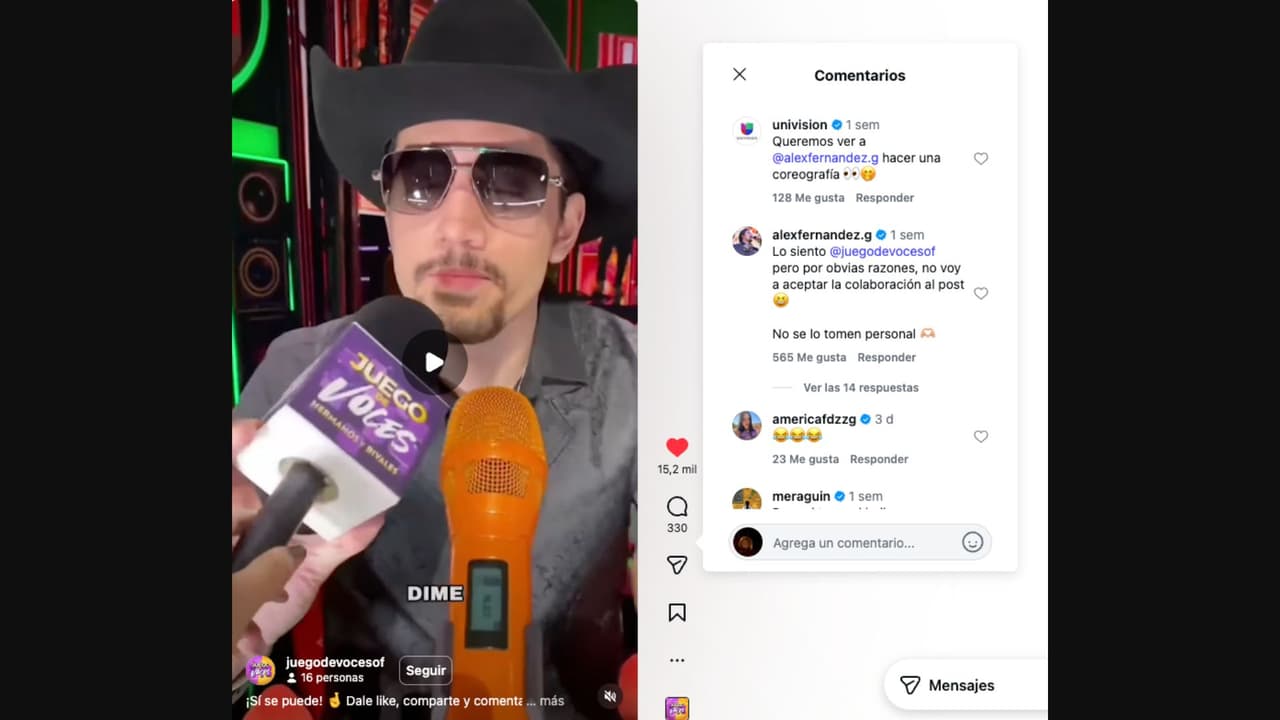 Alex Fernández acepta reto en las redes sociales de 'Juego de voces'