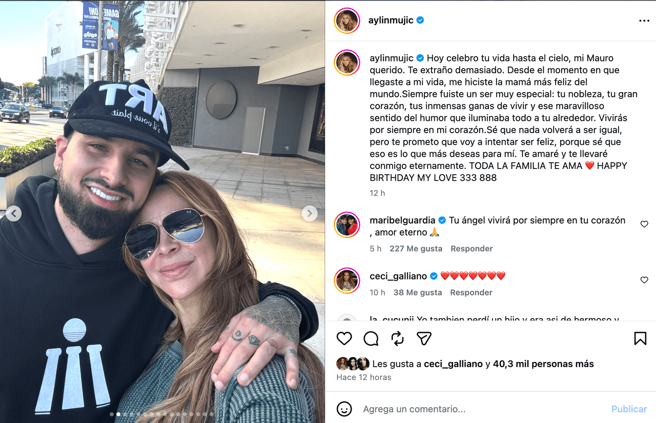Aylín Mujica y su hijo Mauro.