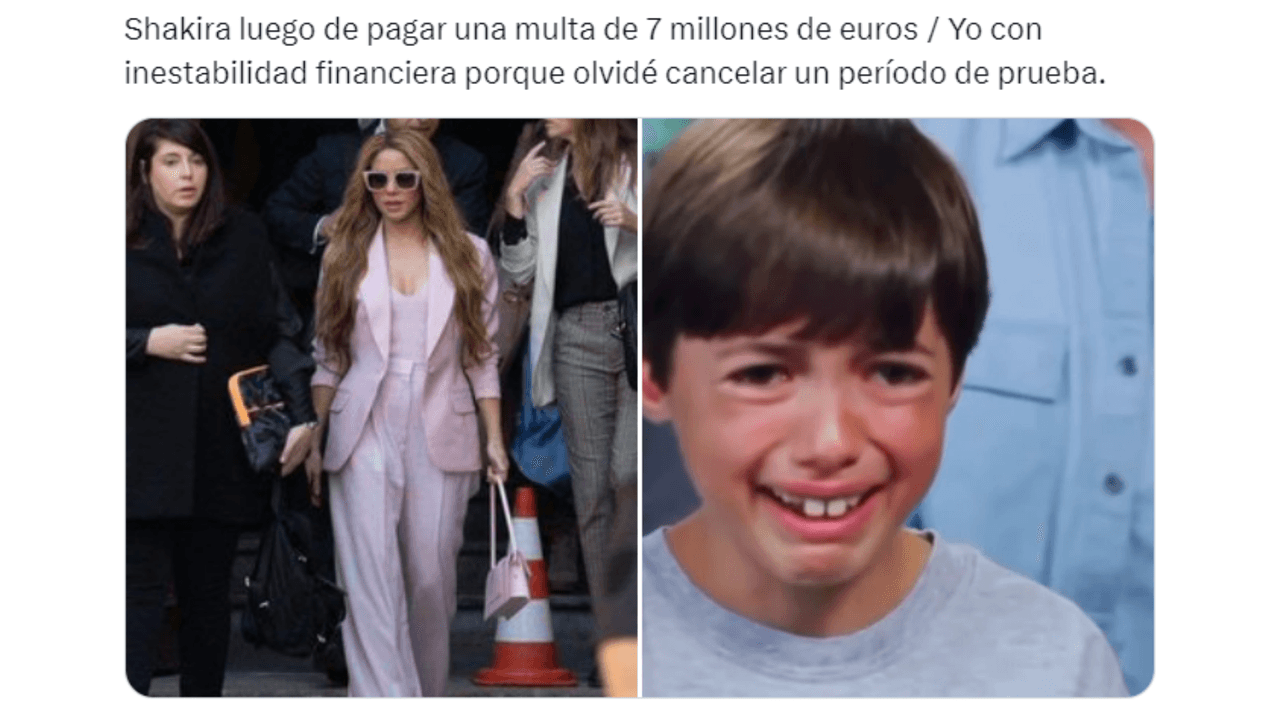 Memes de la multa de 7.3 millones de euros que Shakira pagará en España