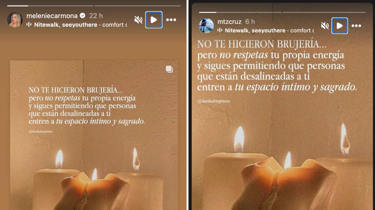 Cruz Martínez publica mismo mensaje que Melenie, hija de Alicia Villarreal y Arturo Carmona.