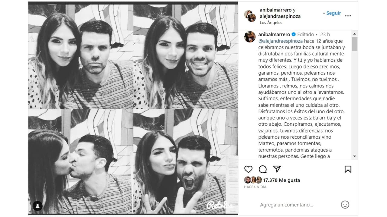 Esposo de Alejandra Espinoza le dedica tiernas palabras por su aniversario de bodas.