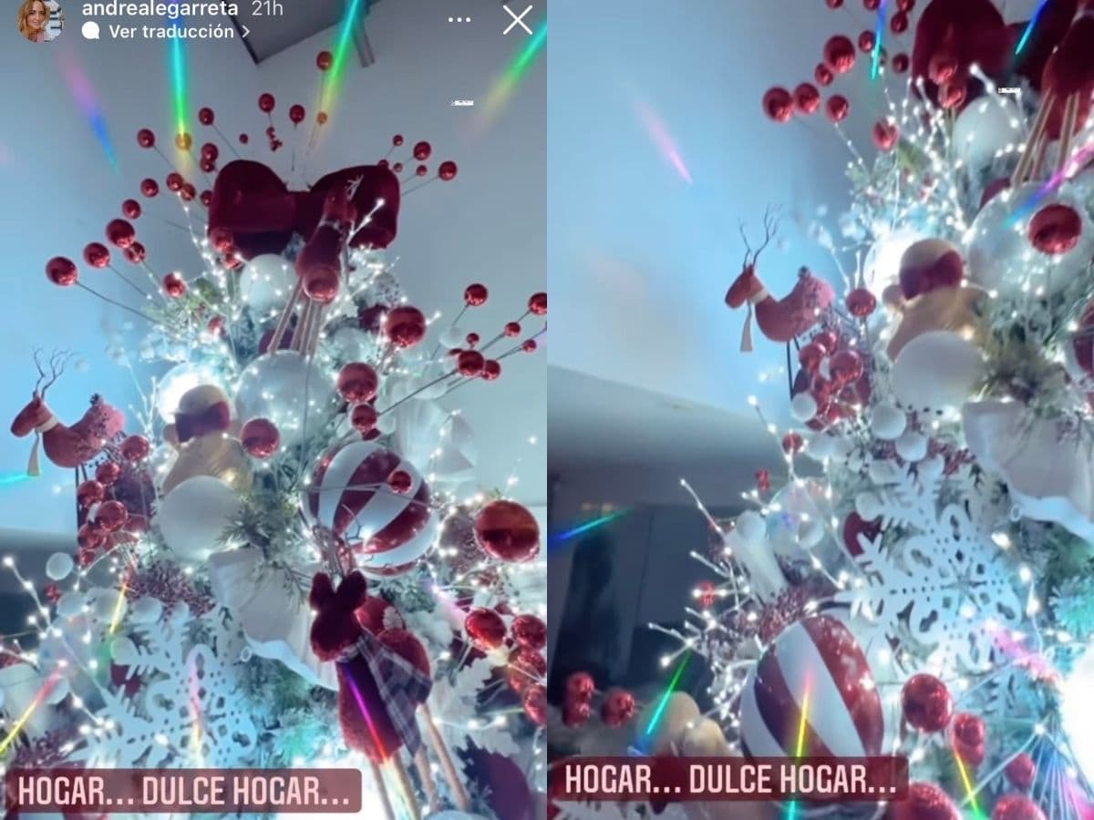 Andrea Legarreta exhibe espectacular árbol de Navidad.