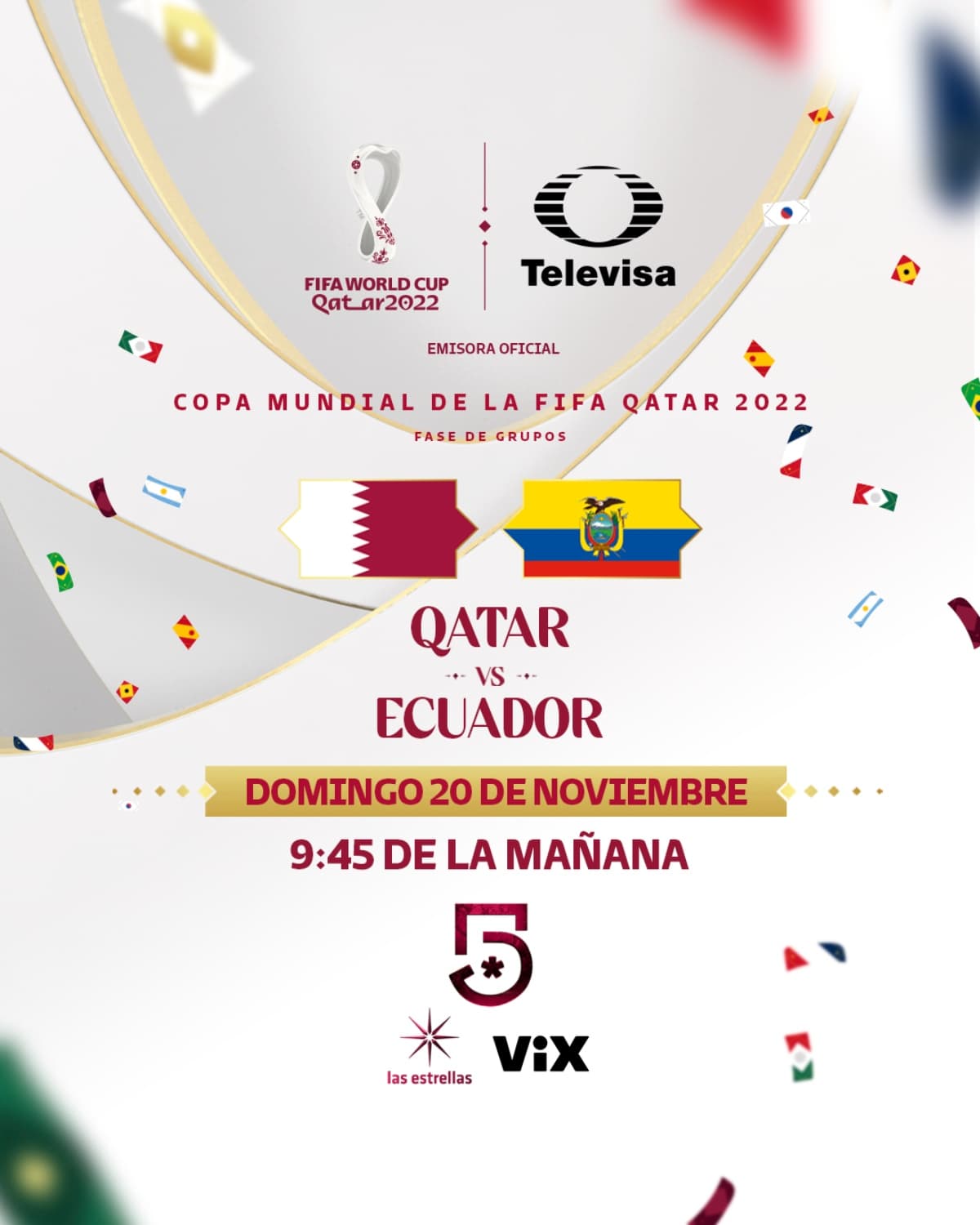 Tras la inauguración del Mundial Qatar 2022, se disputará el encuentro