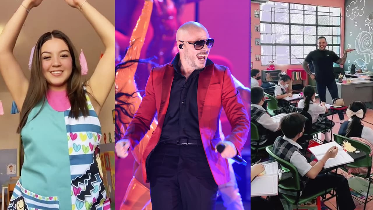 Maestros de escuela bailan este divertido trend con la voz de Pitbull hecho con IA