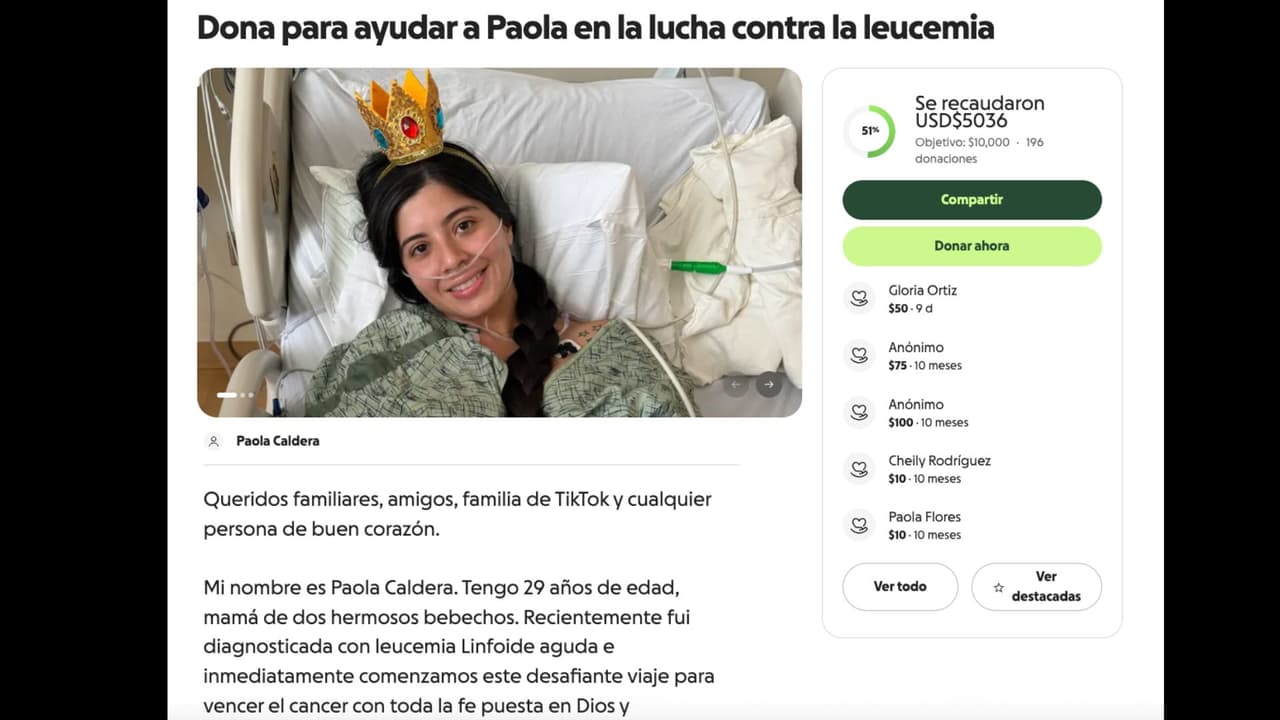 Paola Caldera, influencer venezolana, recaudó fondos para costear su tratamiento contra la leucemia