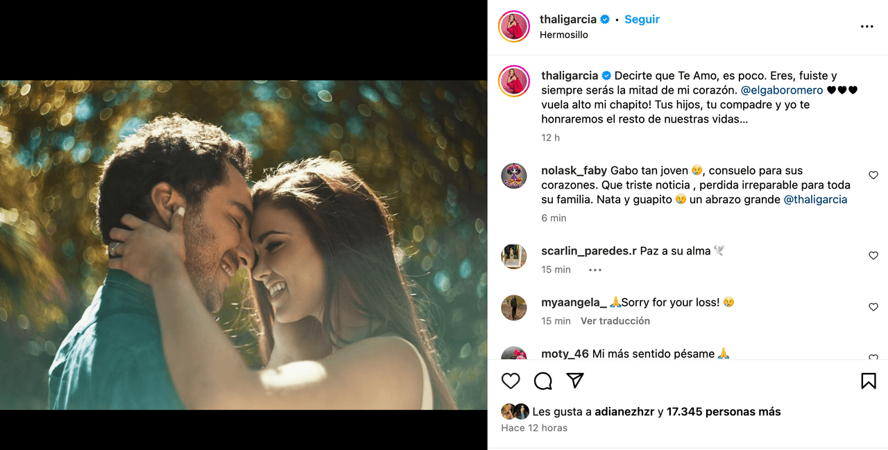 Thalí García se despide de su exesposo con desgarrador mensaje