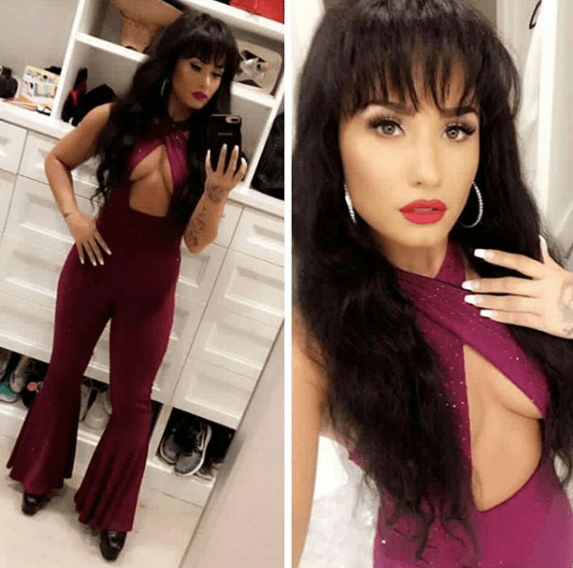 Asimismo, la actriz y cantante Demi Lovato, quien también tiene ascendencia mexicana, recreó el look para una fiesta en noche de brujas, en 2017.