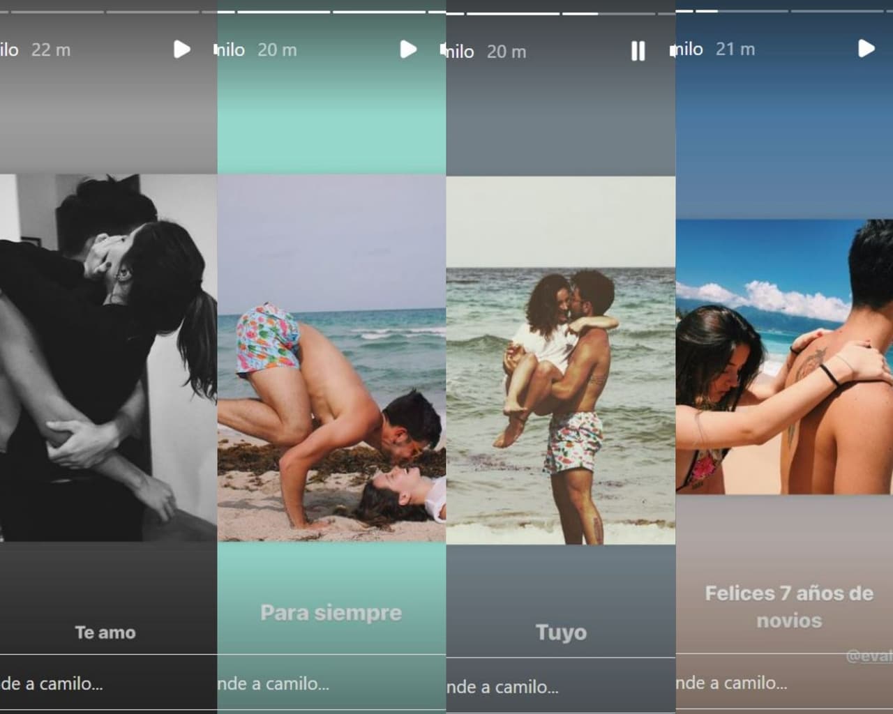 La pareja celebró 7 años de novios.