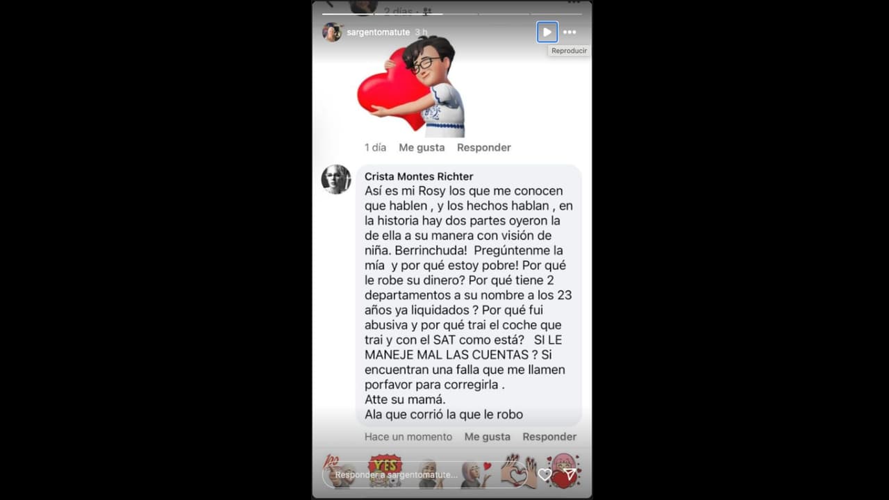 Crista Montes, madre de la actriz Gala Montes, se pronunció nuevamente en redes ante la polémica