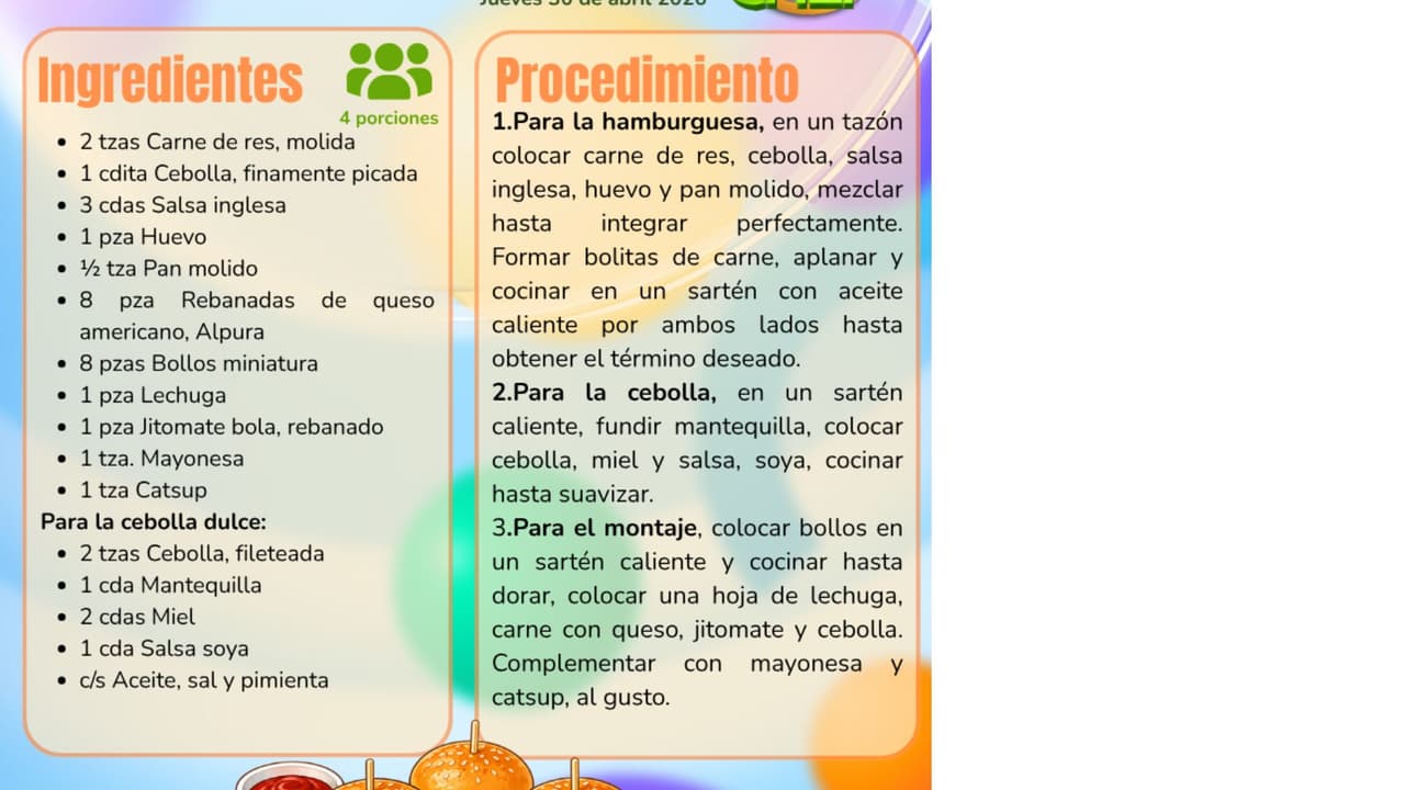Receta para mini hamburguesitas.