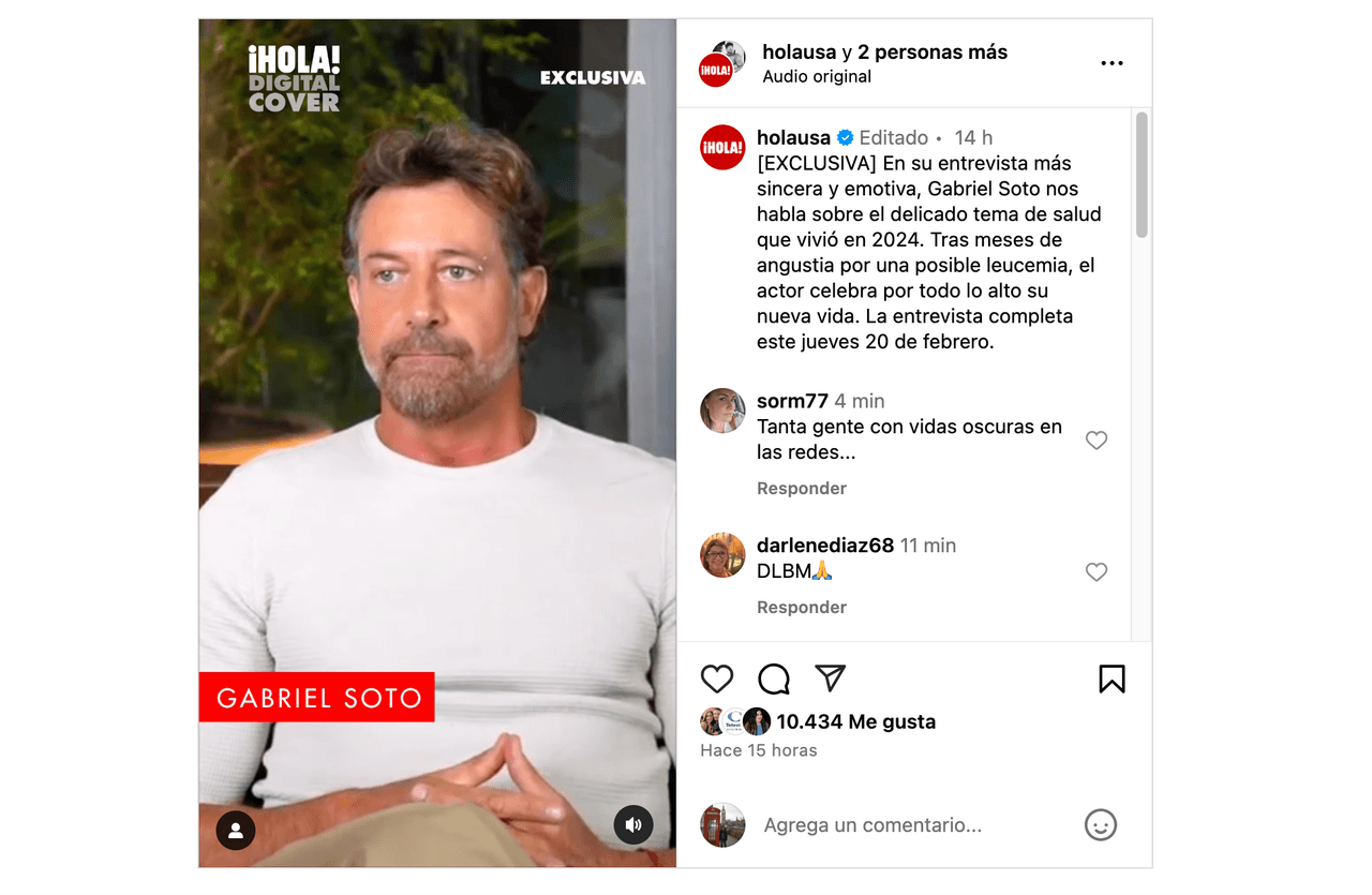 Esto dijo Gabriel Soto sobre sus problemas de salud