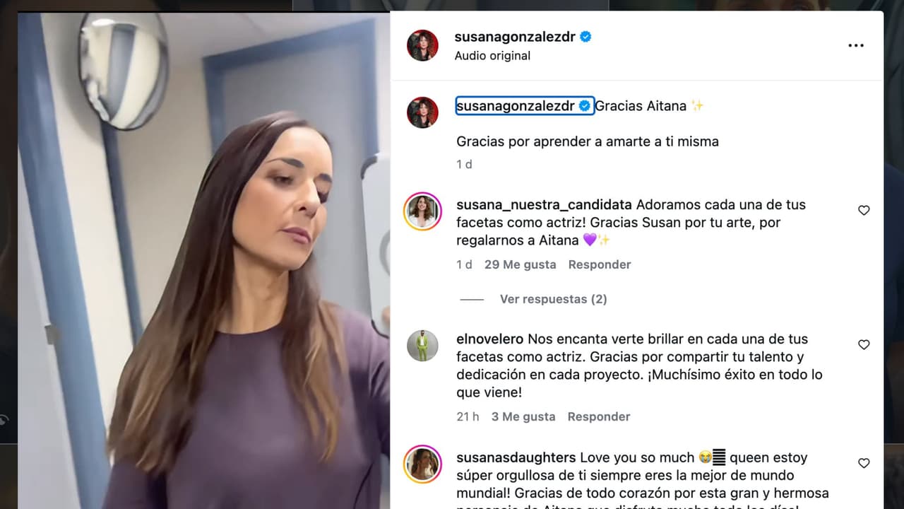 Susana González se despide de 'Aitana' tras final de 'Mi verdad oculta'.