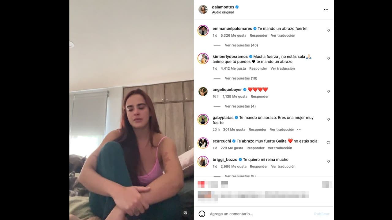 Gala Montes recibió mensajes de apoyo de amigos y compañeros del medio artístico