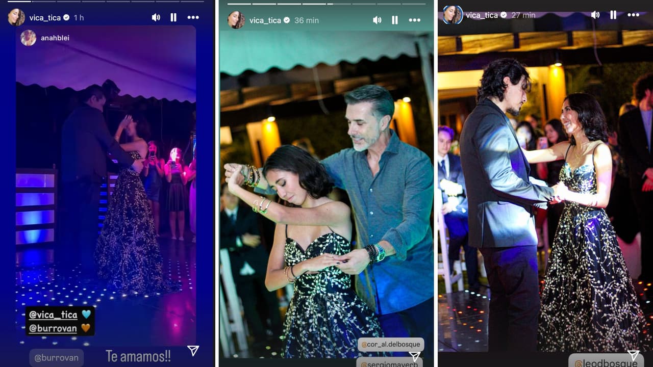 Jorge Van Rankin y Sergio Mayer bailaron con la quinceañera.