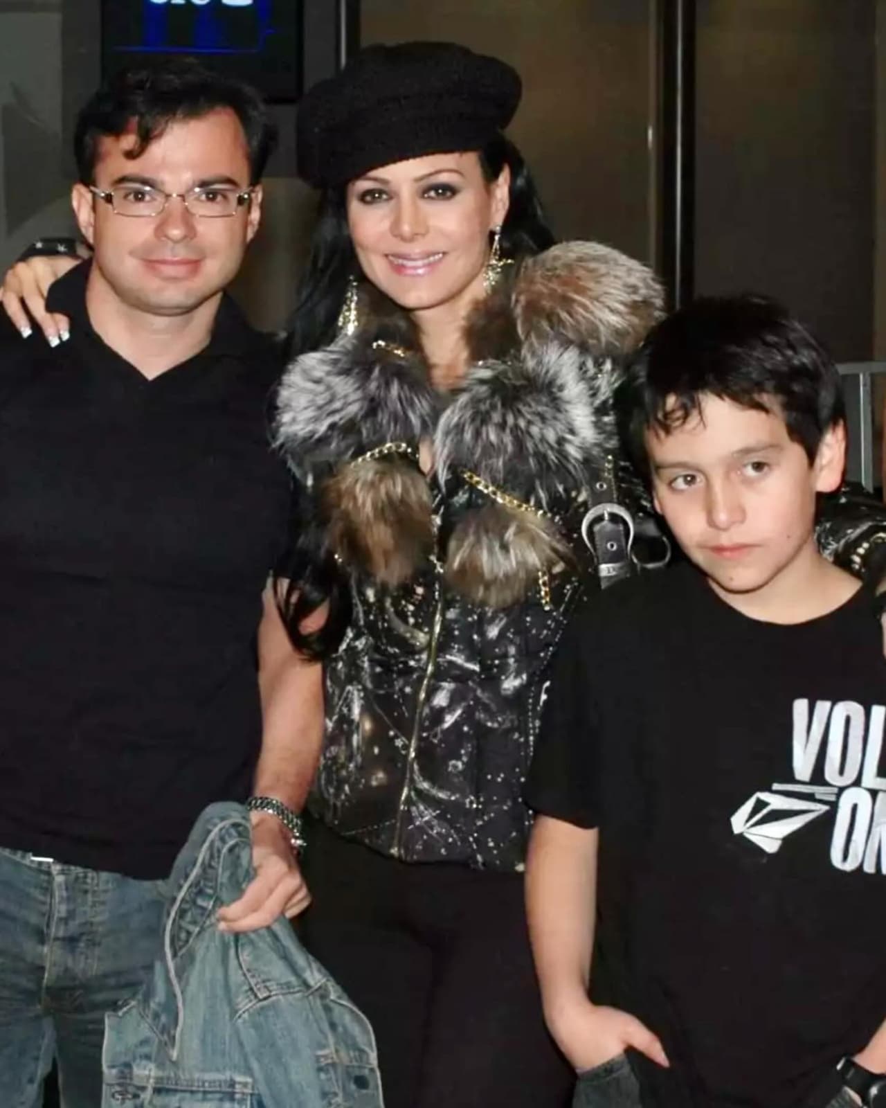 Maribel Guardia con su esposo, Marco Chacón, y su hijo Julián.