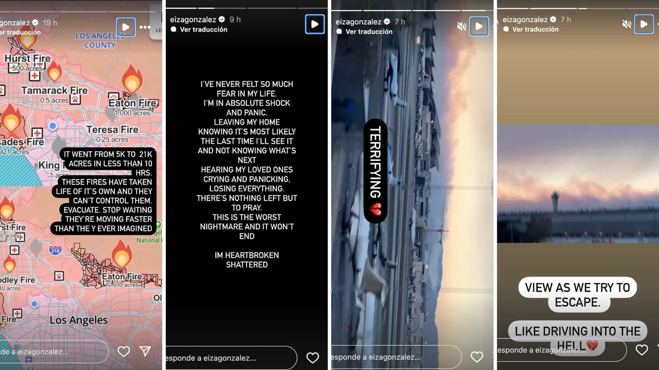 Eiza González evacuó su casa a causa de los incendios en Los Ángeles.