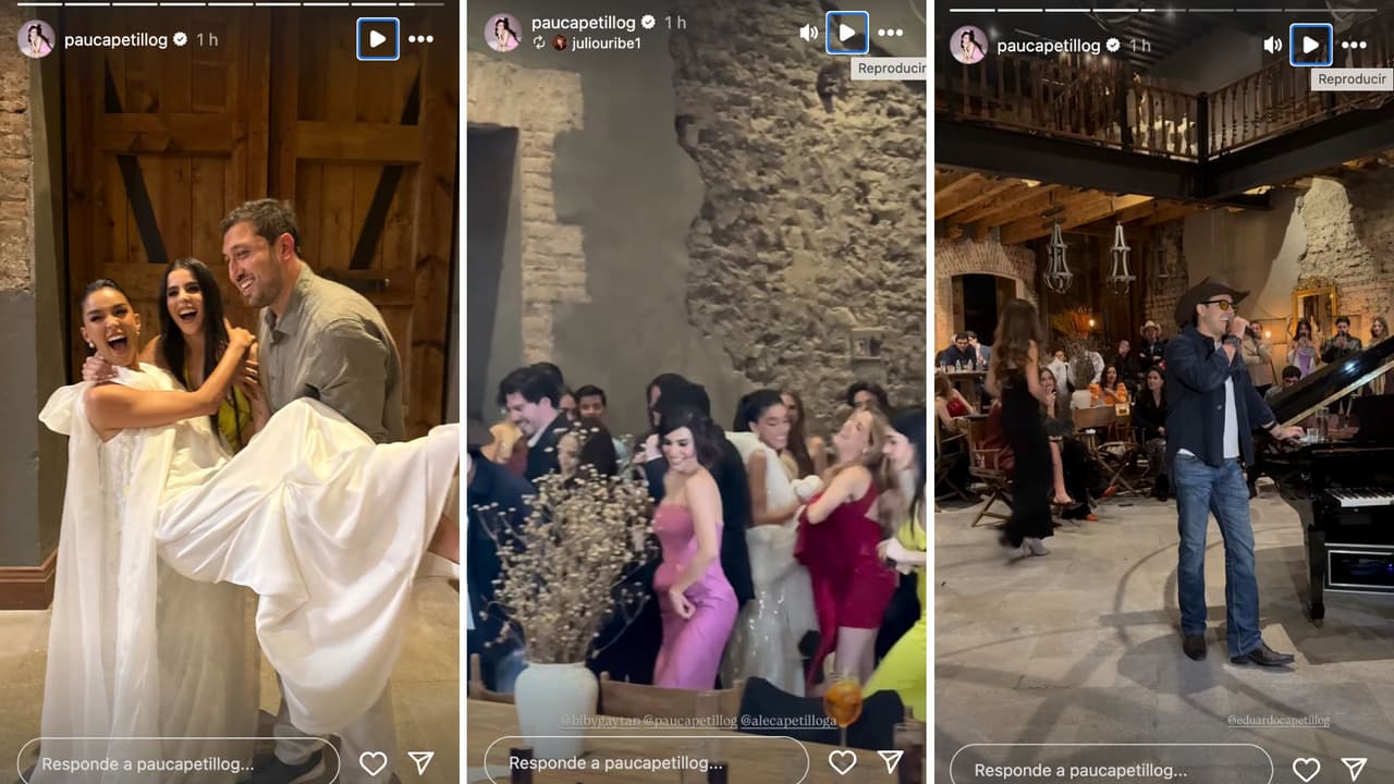 Revelan primeras imágenes de la preboda de Alejandra Capetillo; se ve a Biby Gaytán bailando y a Eduardo Capetillo Gaytán cantando.