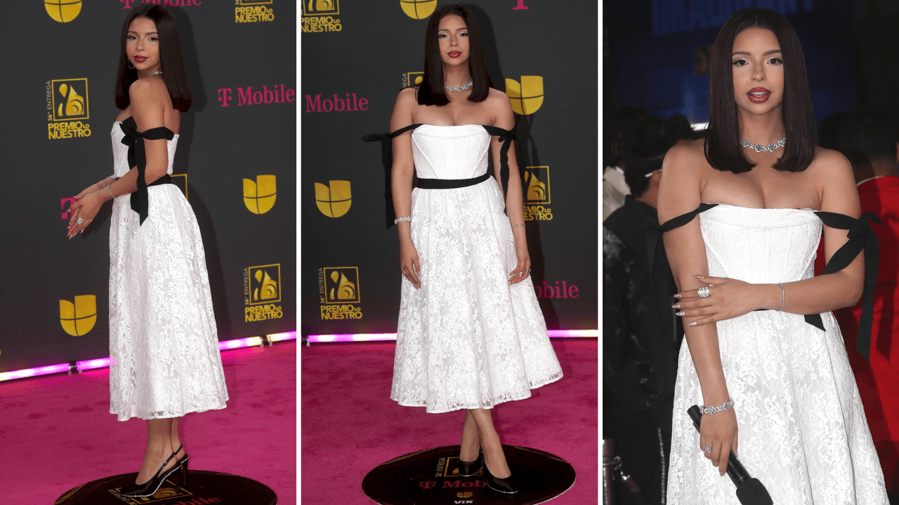 Ángela Aguilar en la alfombra magenta de Premio Lo Nuestro 2024.