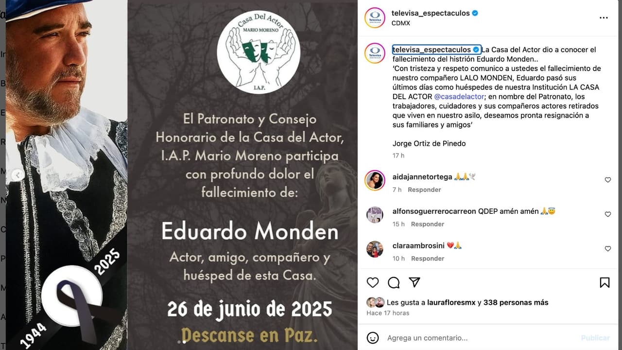 Muere el actor ‘Lalo’ Monden.