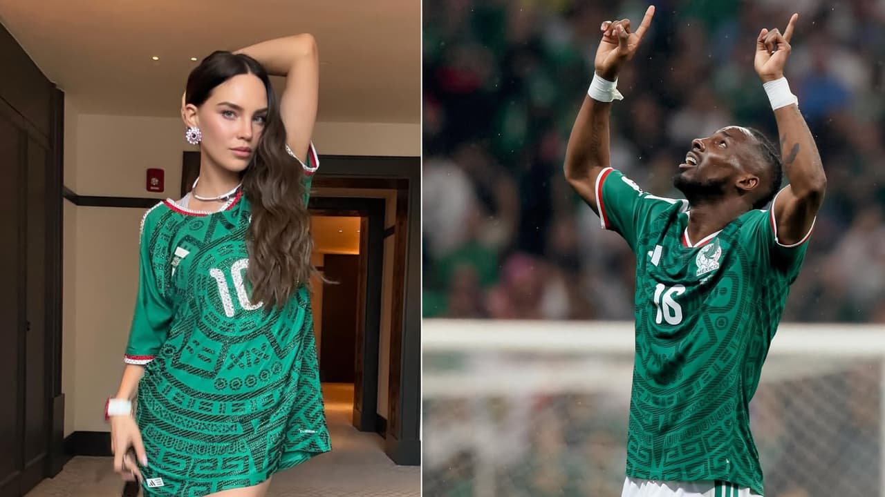 Belinda rompe las redes al posar al lado de Julián Quiñones tras triunfo de la Selección Mexicana: 'Son los reyes de México'