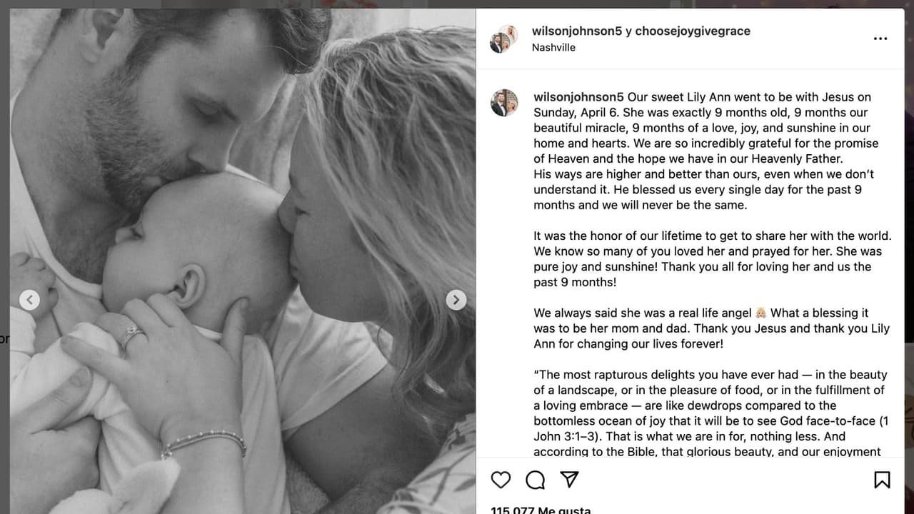 La influencer Lauren Cummings Johnson anuncia la muerte de su bebé.