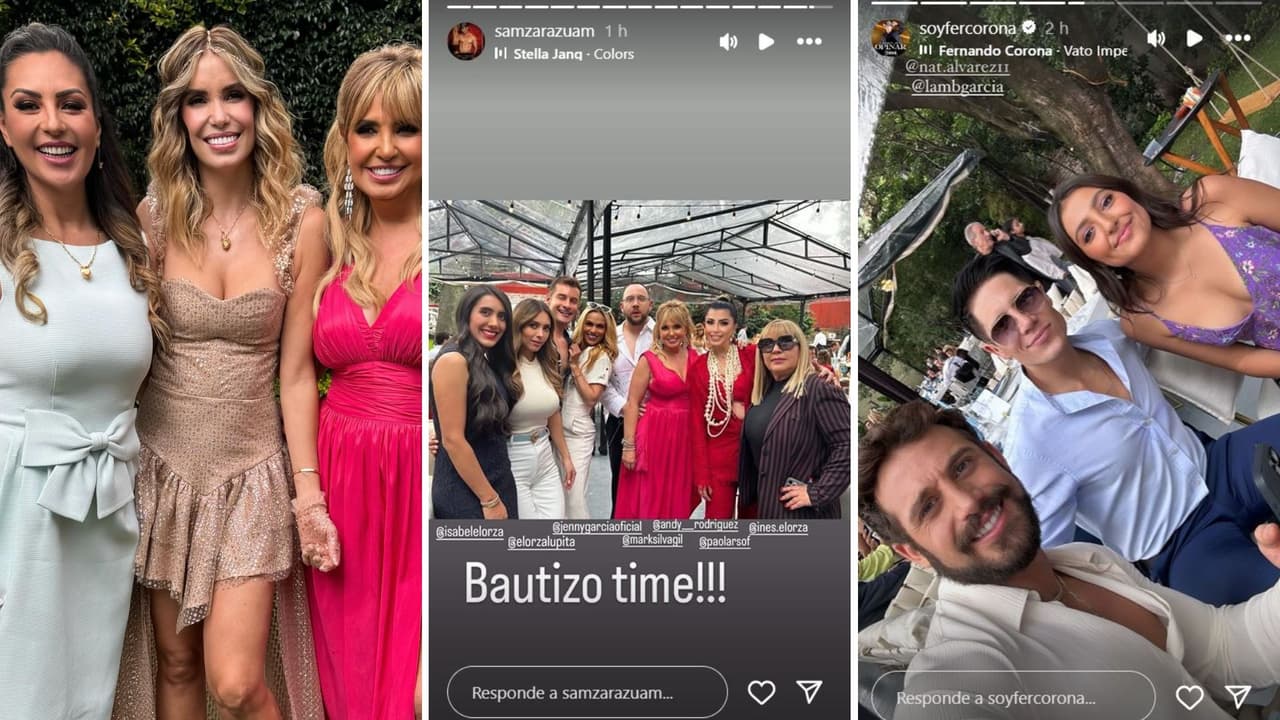 Andrea Escalona celebra el bautizo de su hijo.