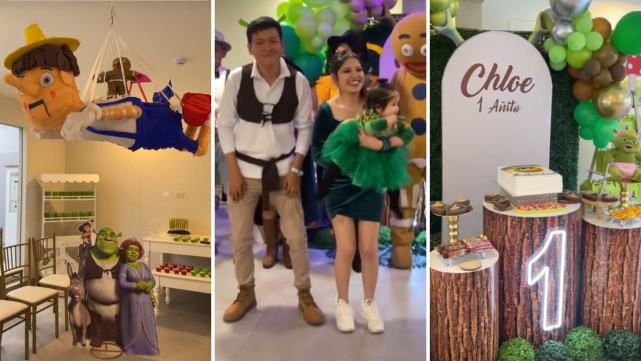 Niña celebra su primer cumpleaños con fiesta de 'Shrek': se vuelve la envidia de los adultos