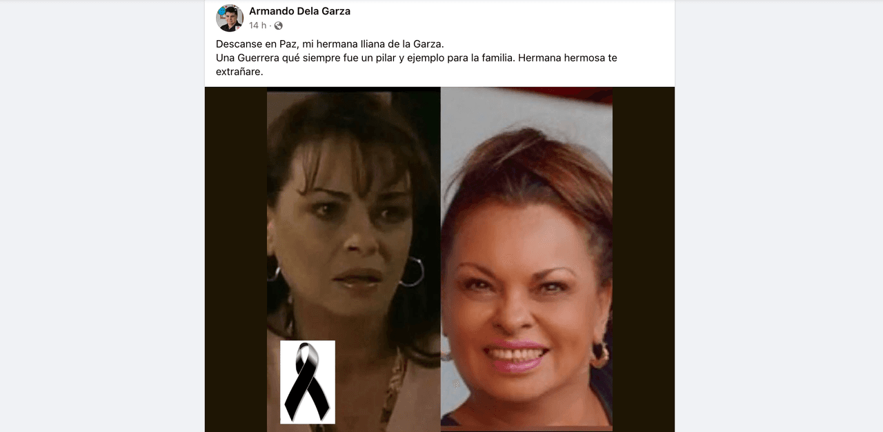 Hermano de Iliana de la Garza la despide y revela de qué murió