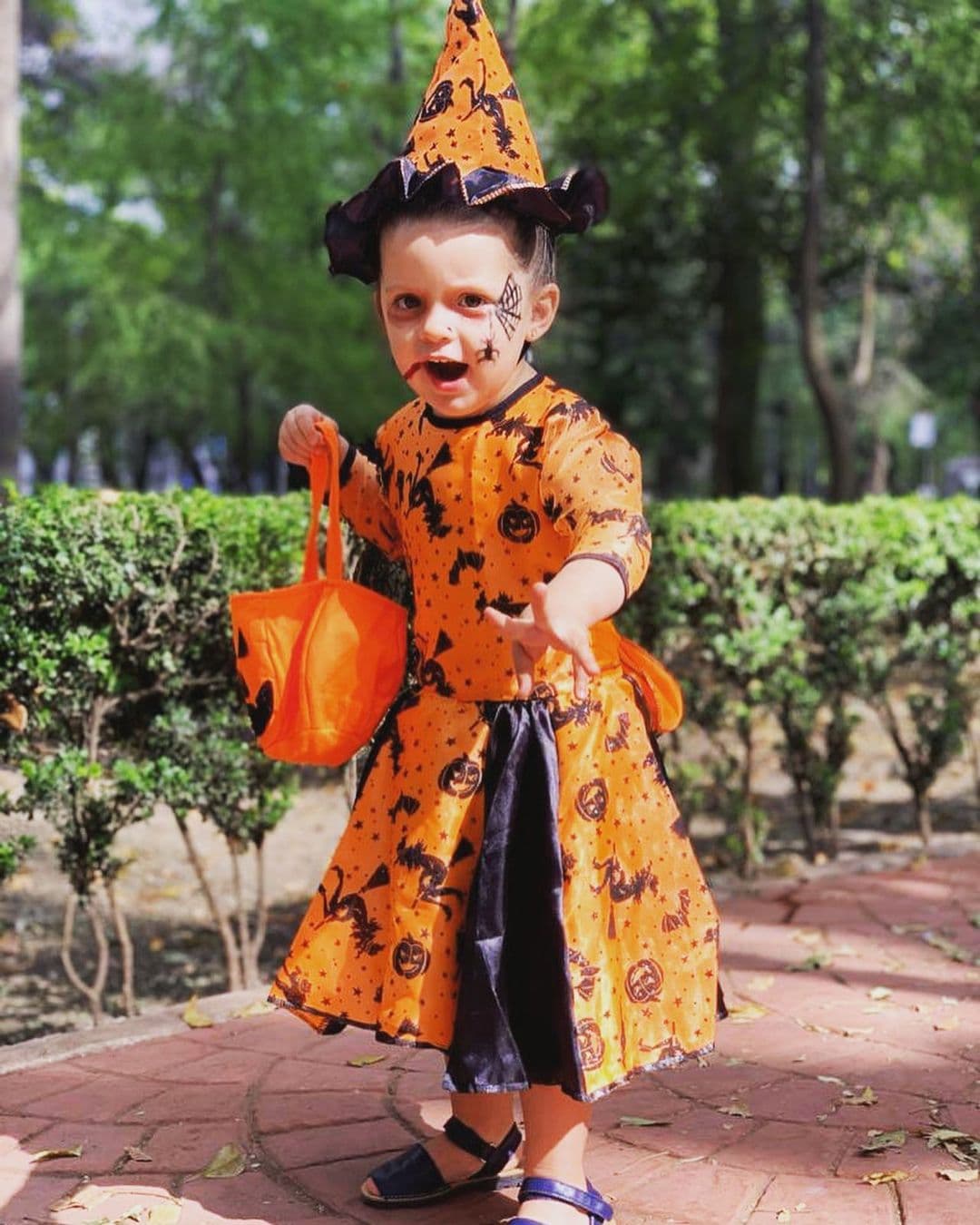 Masha, la primogénita de Ana Layevska, conquistó las redes sociales de su famosa mamá en Instagram convertida en una tierna brujita. "Creo que está creciendo una pequeña gran actriz", compartió la actriz como descripción de la imagen.