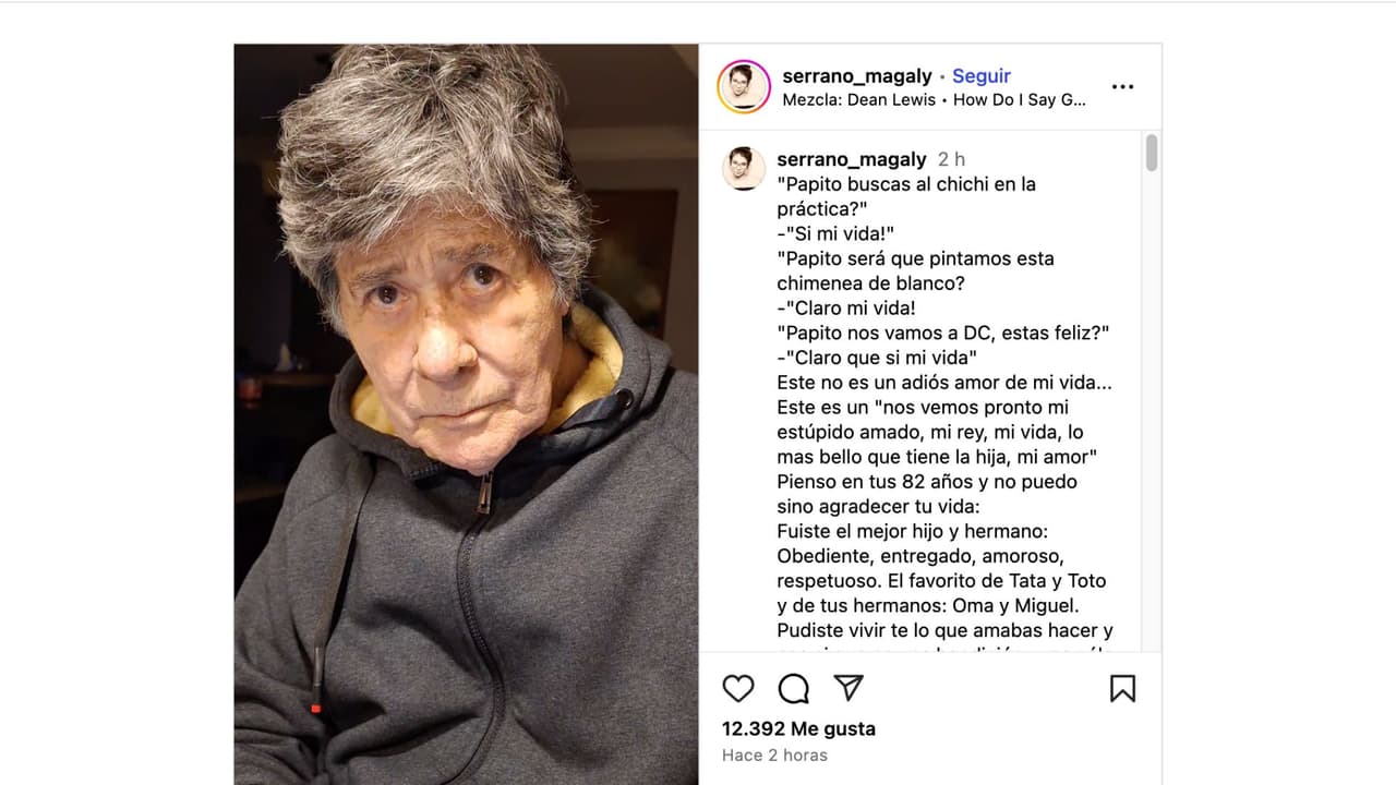 Magaly se despide de su papá, Eduardo Serrano.