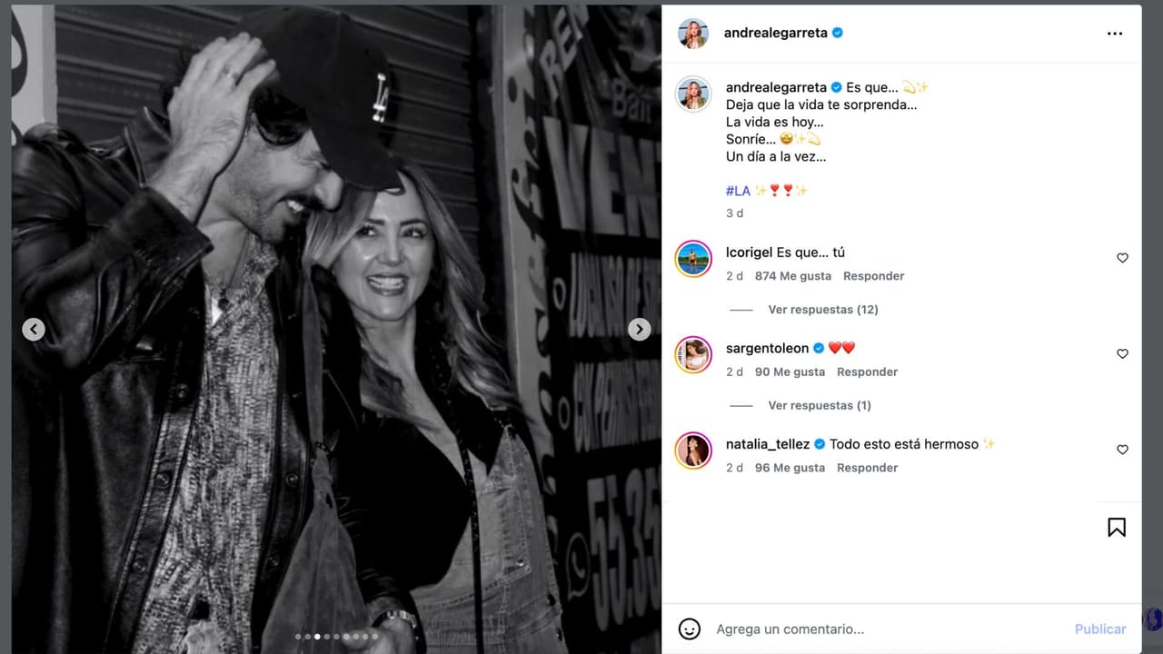 Andrea Legarreta publica fotos con su novio Luis Carlos Origel