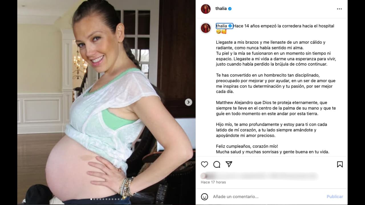 Thalía celebra el cumpleaños #14 de su hijo Matthew Alejandro con tierno mensaje