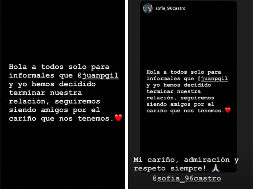 Los jóvenes actores anunciaron su ruptura a través de mensajes en Instagram.