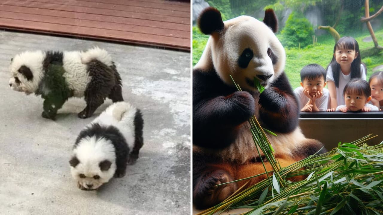 Zoológico hace pasar a perros por pandas y causa indignación