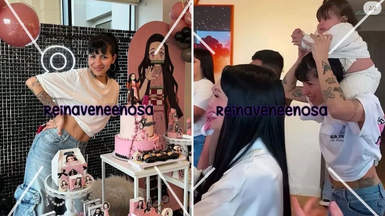 Cazzu y su hija Inti supuestamente mientras Nodal se casaba con Ángela Aguilar.