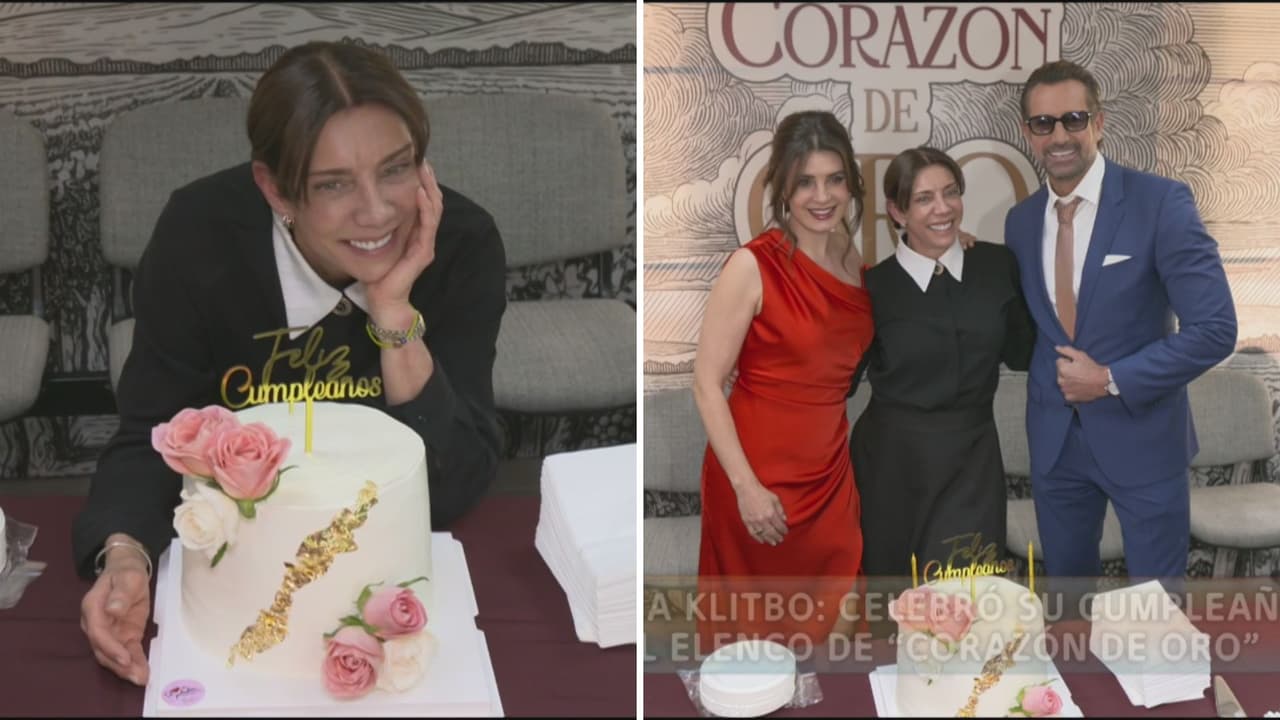 Cynthia Klitbo celebra su cumpleaños durante las grabaciones de 'Corazón de oro'