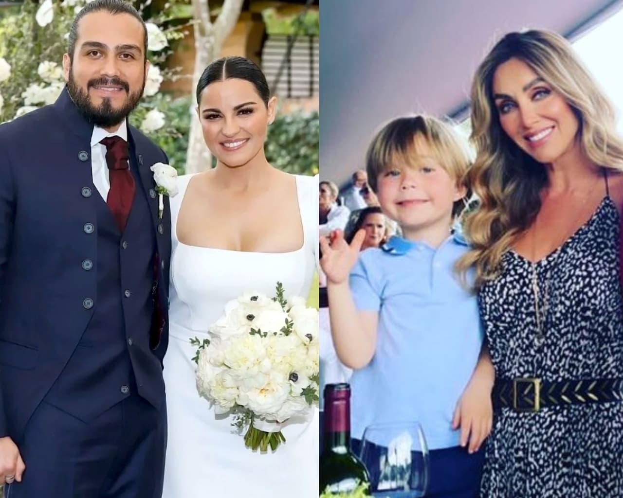 Maite Perroni , su esposo Andrés Tovar, Anahí y su hijo Manuel.