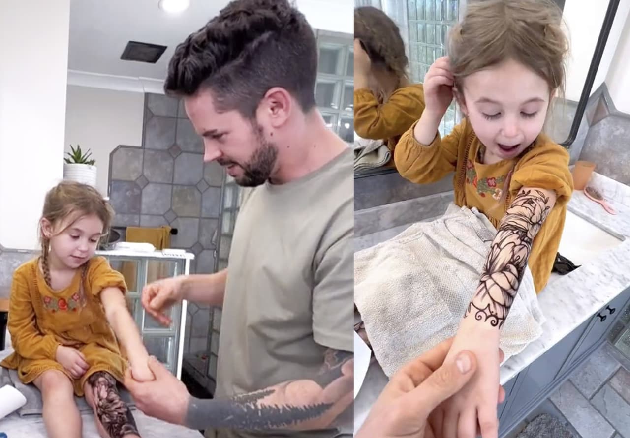 Papá 'tatúa' a su hija para ver la reacción en su escuela y divide opiniones en redes, ¿la expulsaron?