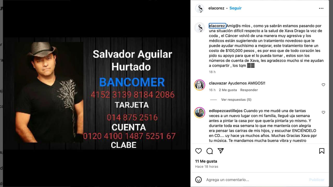 Piden ayuda para Xava Drago, vocalista de CODA.