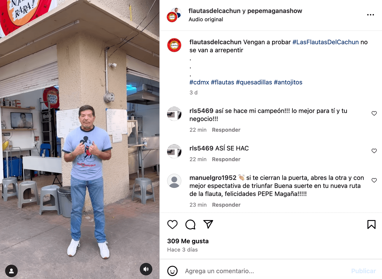 Actor de Televisa ahora vende flautas y chilaquiles