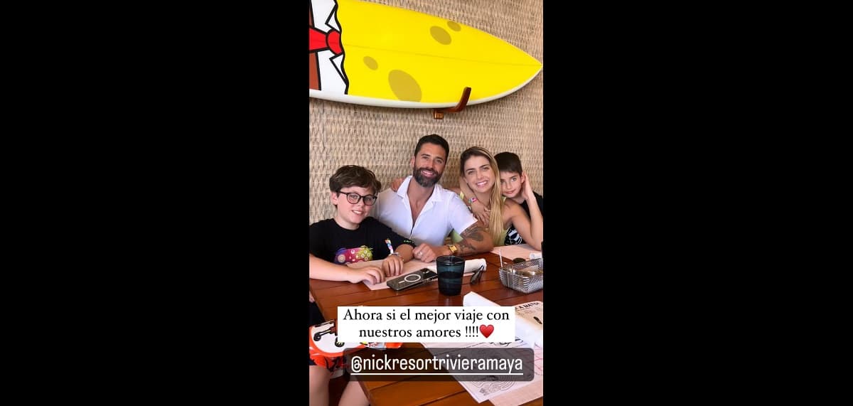 El protagonista de 'Cabo' y la actriz regresaron de Europa y ahora se fueron de viaje con sus hijos