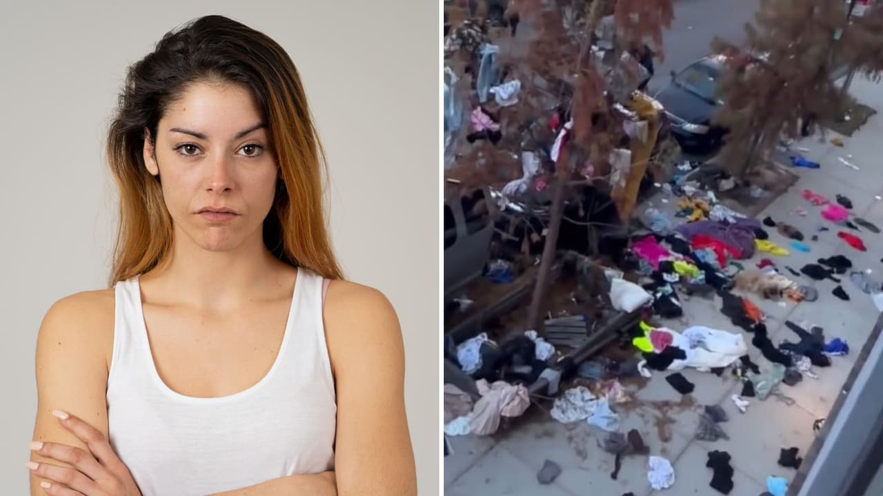 Joven tira por la ventana las cosas de su novio tras intensa pelea y video se viraliza: ¿la engañó?