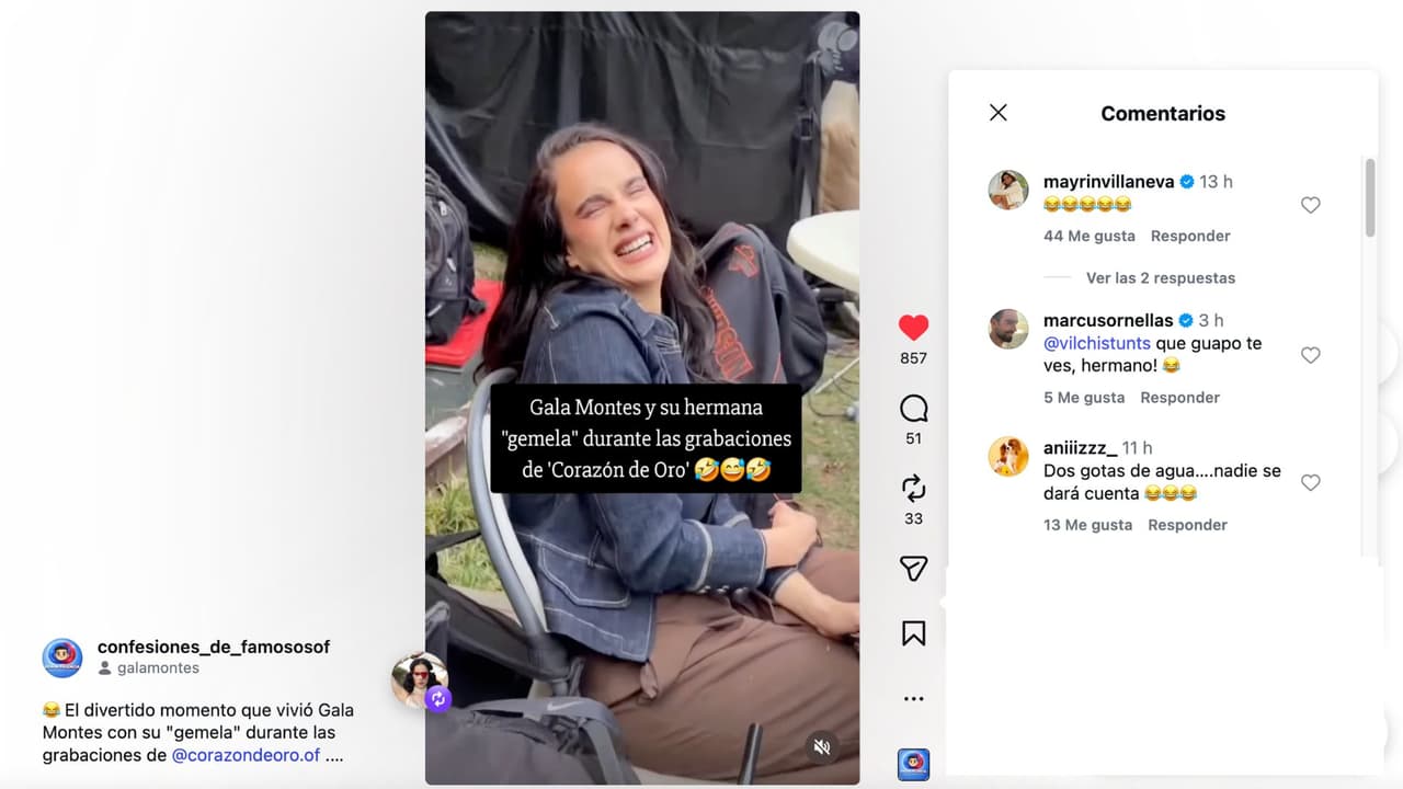 Gala Montes reacciona al ver a su doble en Corazón de Oro.