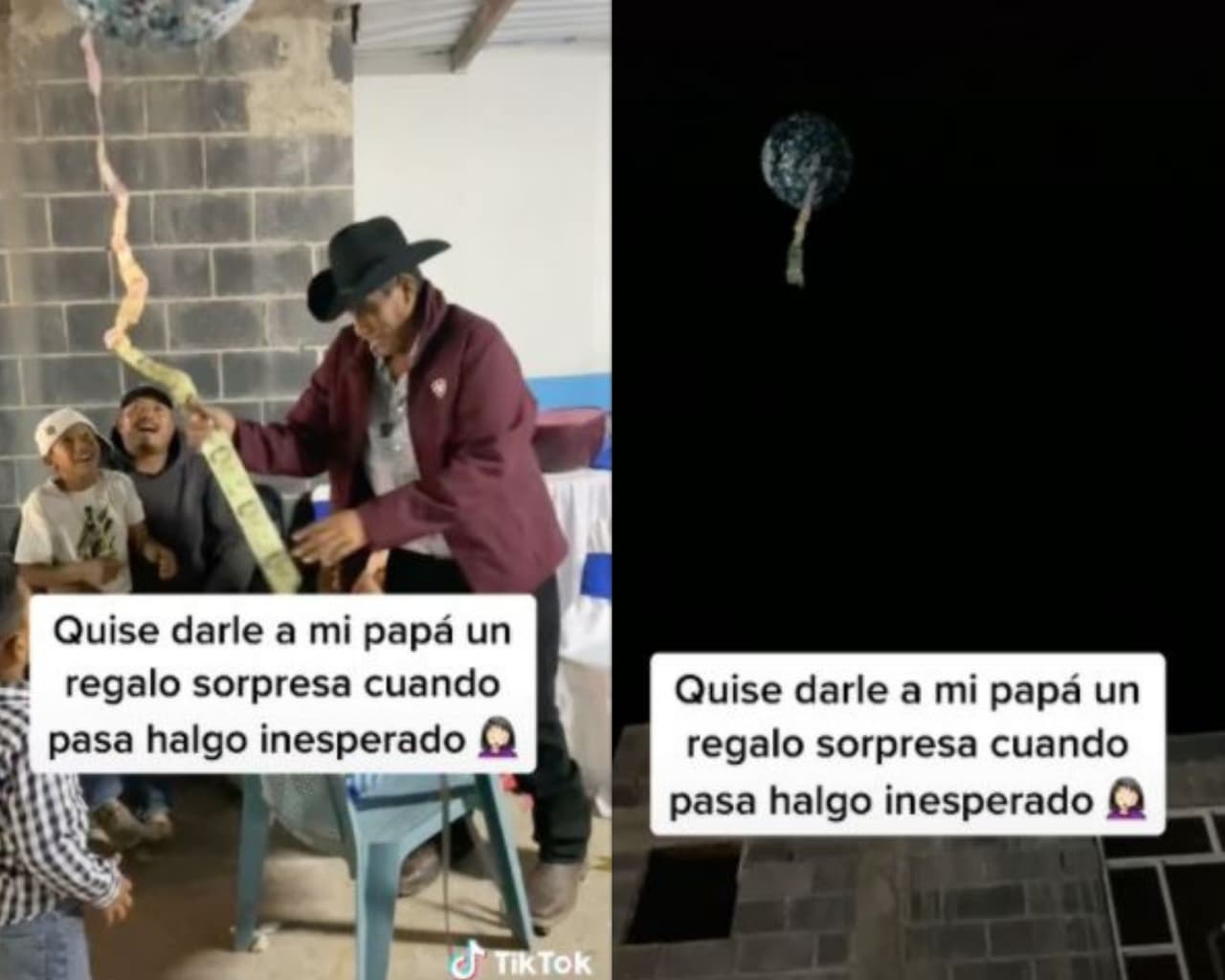 Regala globo con dinero a su papá, ¡y se le va volando!