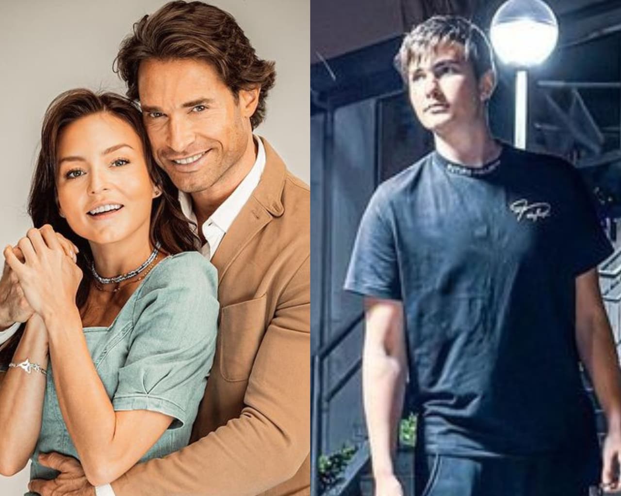 Sebastián Rulli, Angelique Boyer y Santiago, hijo del actor